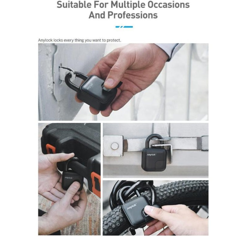 ANYTEK Intelligent Fingerprint Padlock – Waterproof Zinc Alloy Smart Lock