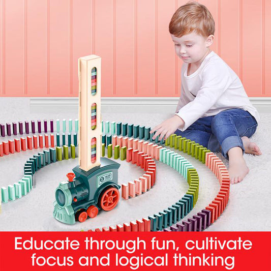 Automatic Domino Set for Kids – 100 Colorful Pieces + Storage Box
