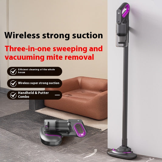 3-in-1 Purple Wireless Vacuum Cleaner – Compact, Powerful & Rechargeable (ABS Body, 8500Pa Suction)